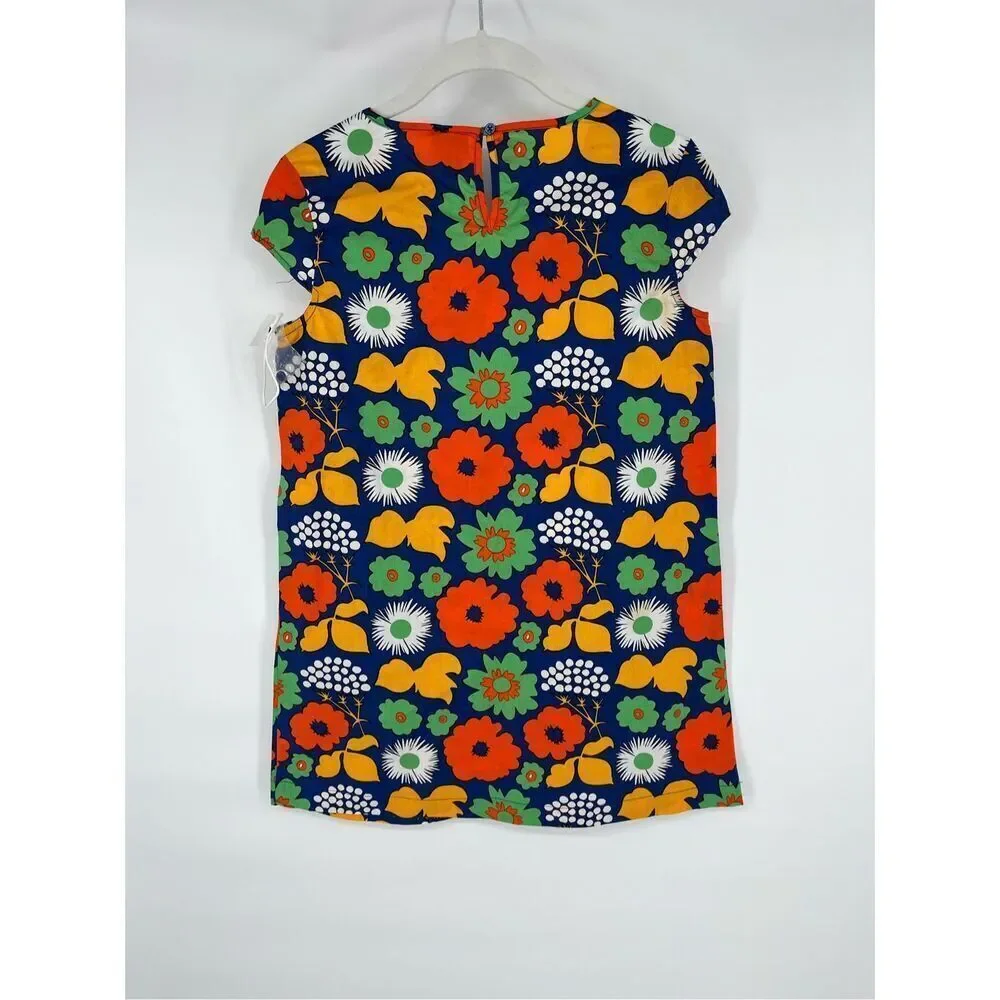 NEW Marimekko x Target Girls Bold Cap Sleeve Hippie Era Floral Dress Size Large - Picture 2 of 9